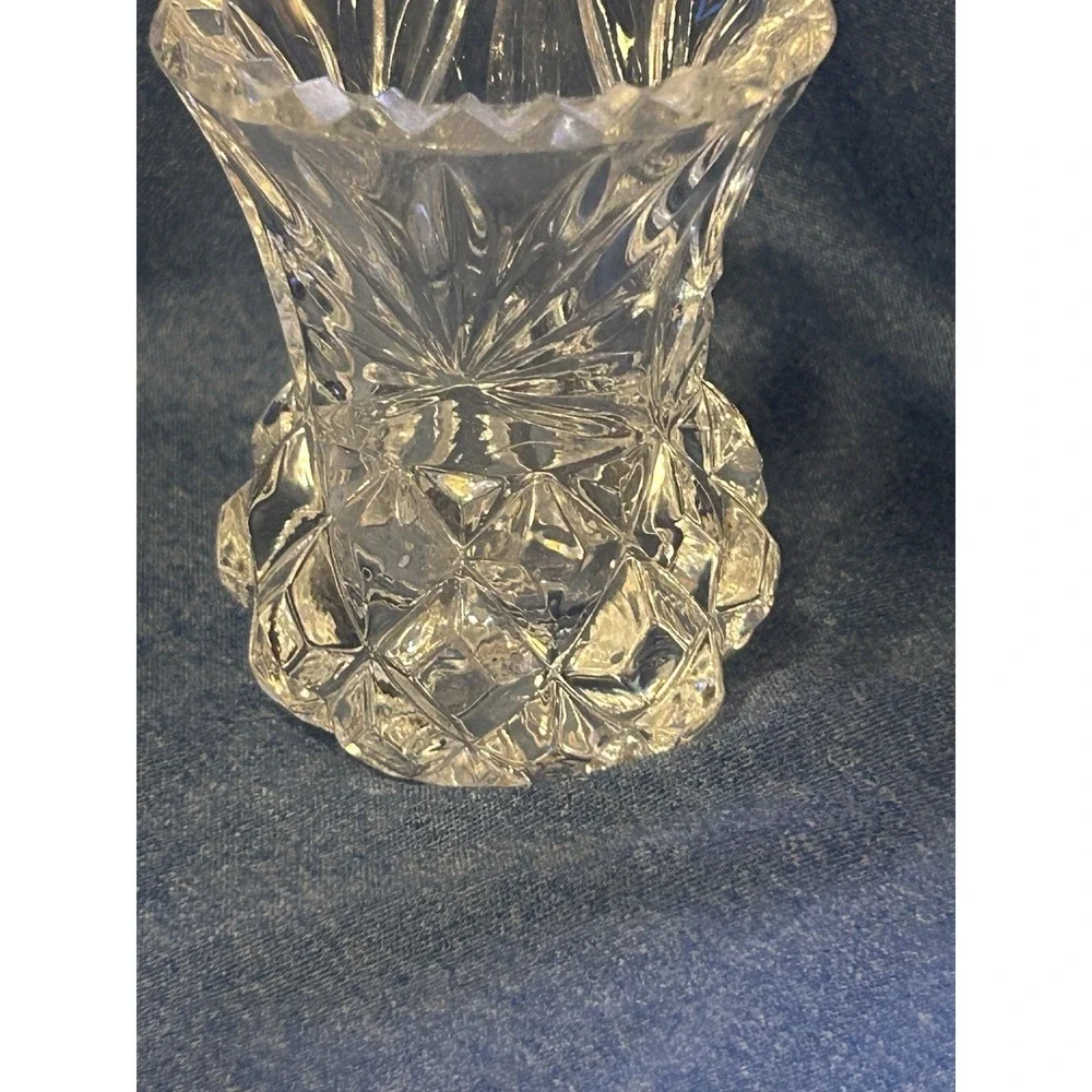 Vintage Mini Glass Bud Vase Beautiful Jagged Rim 2.5